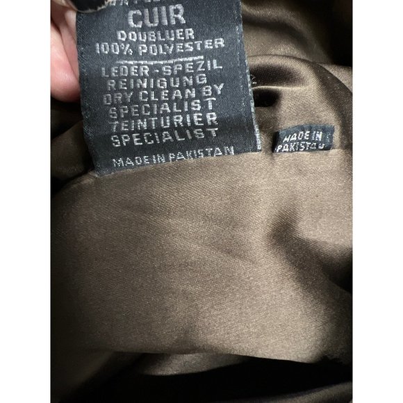 Vintage Leather King Motorcycle Jacket Brown Leather Bomber Biker Coat XL - Picture 12 of 12